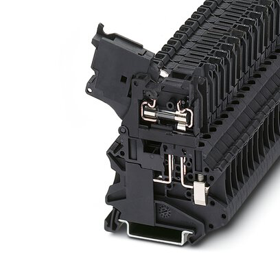 3046032 - BLOCK: FUSE MODULAR TERMINAL BlOCK, Phoenix P/N 3046032 ; 6.3 Amp, 500 Volt, M3 Screw Conn